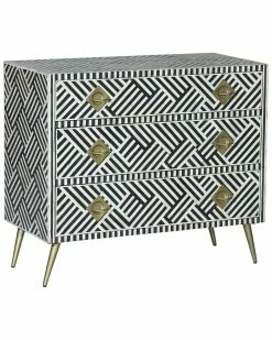 TOV Kadiri Black And White Bone Inlay Dresser Home Dressers & Armoires