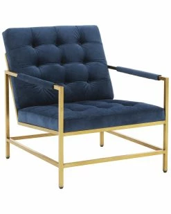 TOV Van Velvet Accent Chair Home Accent Chairs