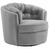 TOV Furniture Eloise Velvet Swivel Chair Home Accent Chairs