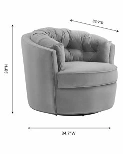 TOV Furniture Eloise Velvet Swivel Chair Home Accent Chairs -TOV Shop 3050984340 RLLZ 5