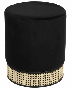 TOV Ivy Velvet Ottoman Home Ottomans & Poufs