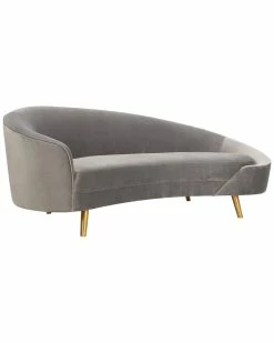TOV Cleopatra Grey Velvet Sofa Home Sofas & Sectionals