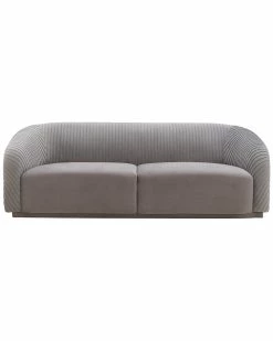 TOV Yara Pleated Grey Velvet Sofa Home Seating -TOV Shop 3070446673 RLLZ 4